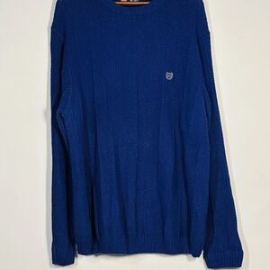 Chaps Men's X-Large Long Sleeve Black Cable Knit Pullover Crewneck Sweater